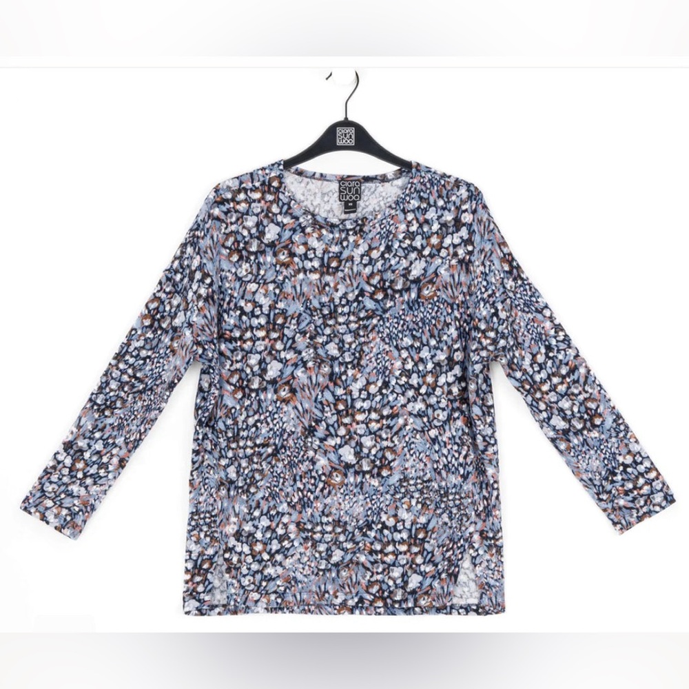 Clara Sunwoo ‘Cozy Texture’ Textured Floral Vented Sweater Tunic - Women’s M